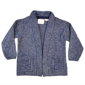 Zara Baby Knitwear Open Front Cardigan Size 2-3Y Blue Long Sleeve Pocket Sweater